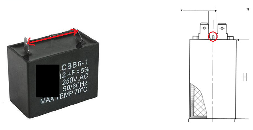 額定電壓250VAC的電容，端子間空氣間隙需要大于6.4mm，表面爬電距離需大于9.5mm。